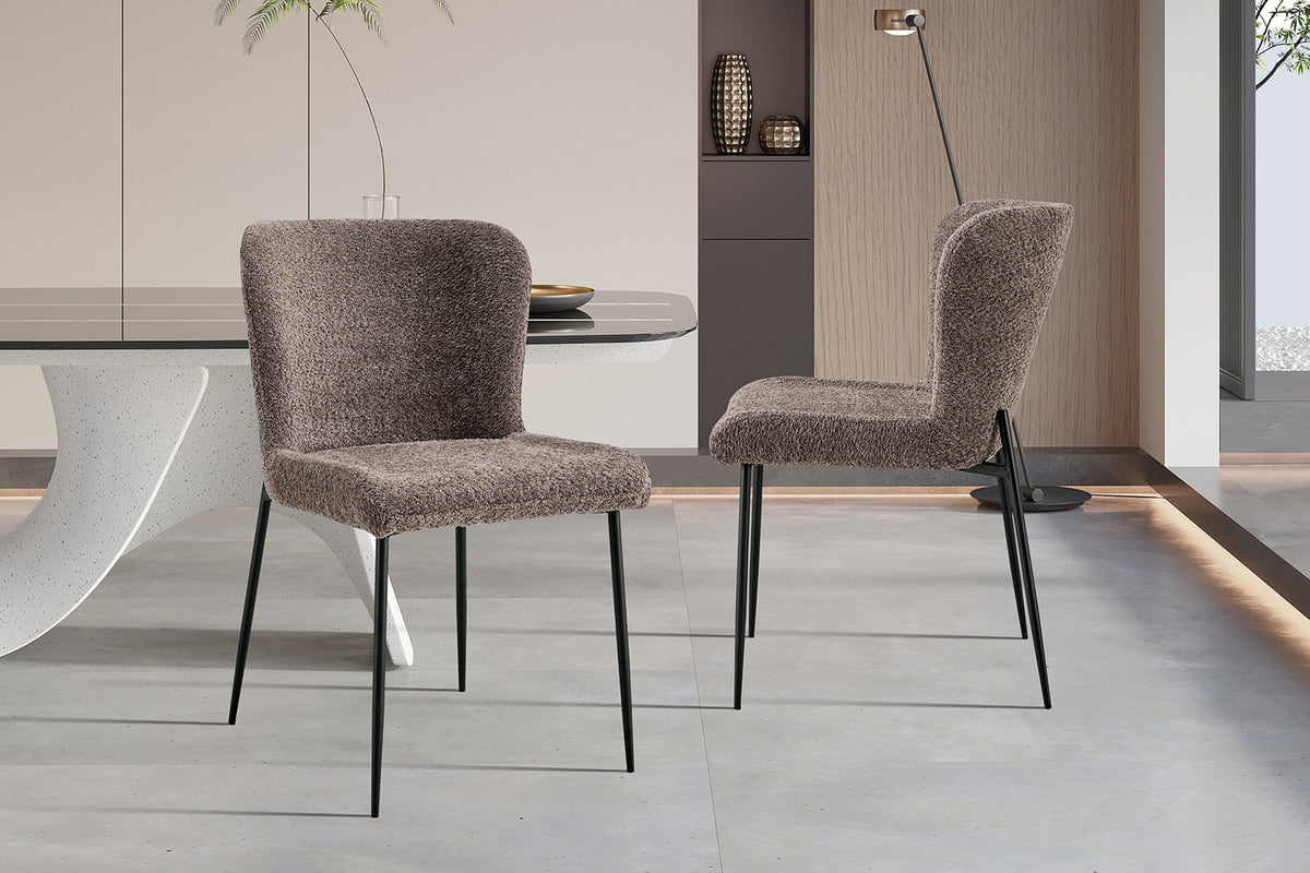 Lot de Chaises Lisa Bouclé Moka