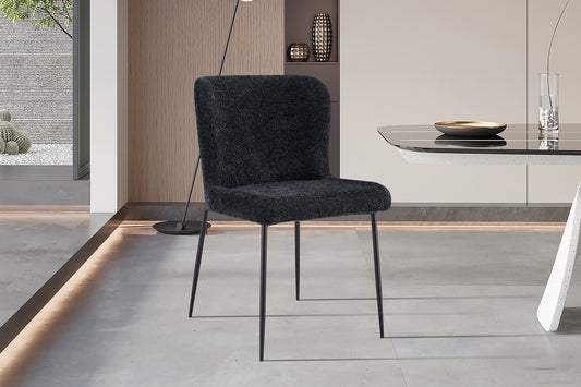 Lot de Chaises Lisa Bouclé Noir Gris