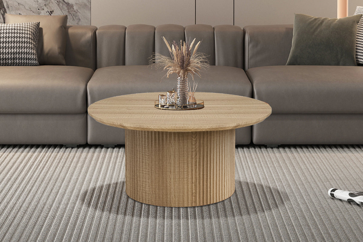 Table basse Lagos Ronde Décor Chêne Naturel