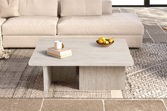 Table basse Arallo effet travertin