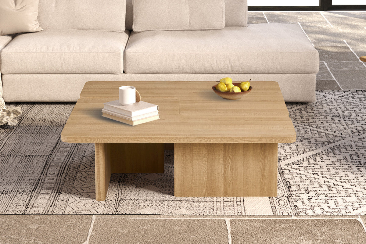 Table basse Arallo effet chêne naturel