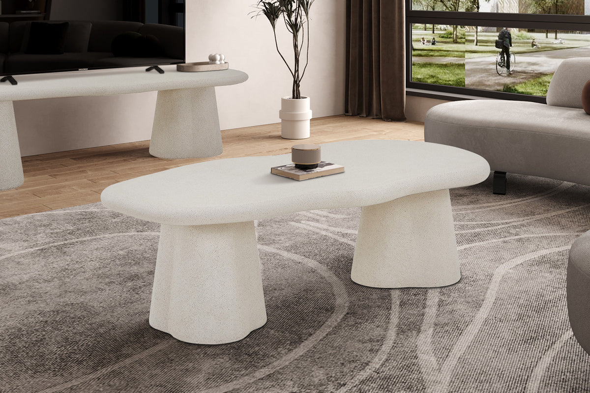 Table basse Faro effet Ciment 130cm Organique