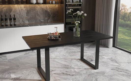 Table Nicola 200 cm Rectangulaire Bois de Manguier noir