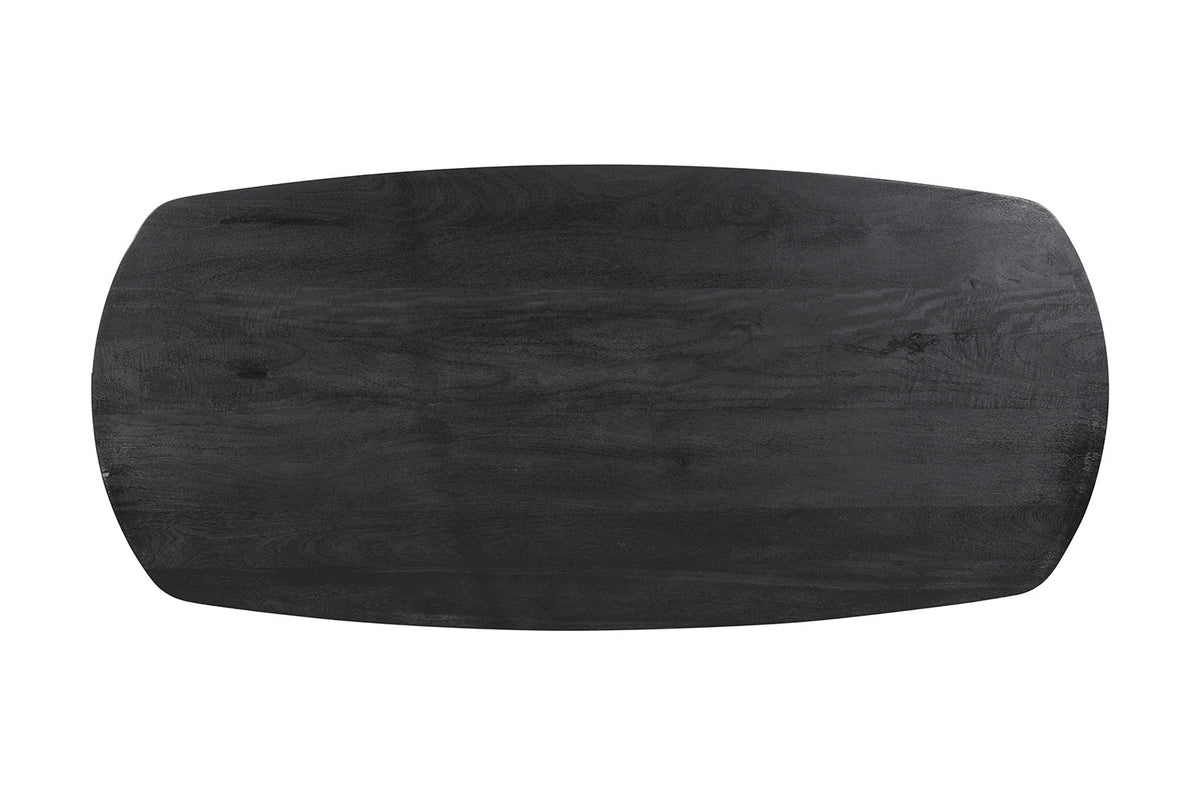 Table Tommy 220x100 cm Ovale Danoise Pied Bois de manguier Noir