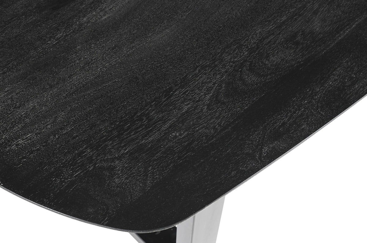Table Tommy 220x100 cm Ovale Danoise Pied Bois de manguier Noir