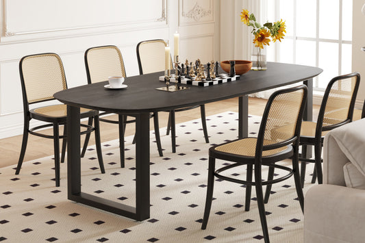 Table Tommy 220x100 cm Ovale Danoise Pied Bois de manguier Noir