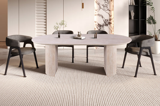 Table à manger Lagos 220cm effet Travertin
