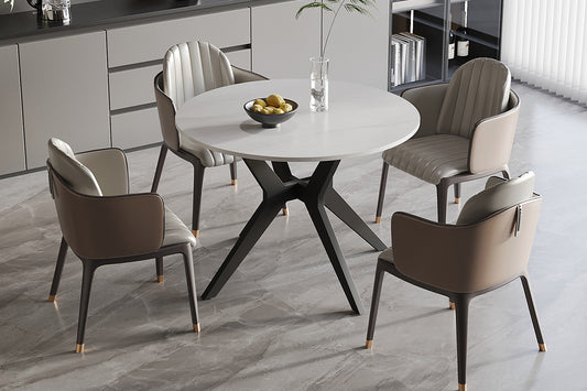 Table à manger ronde Apollo Revetement en Pierre 110 cm