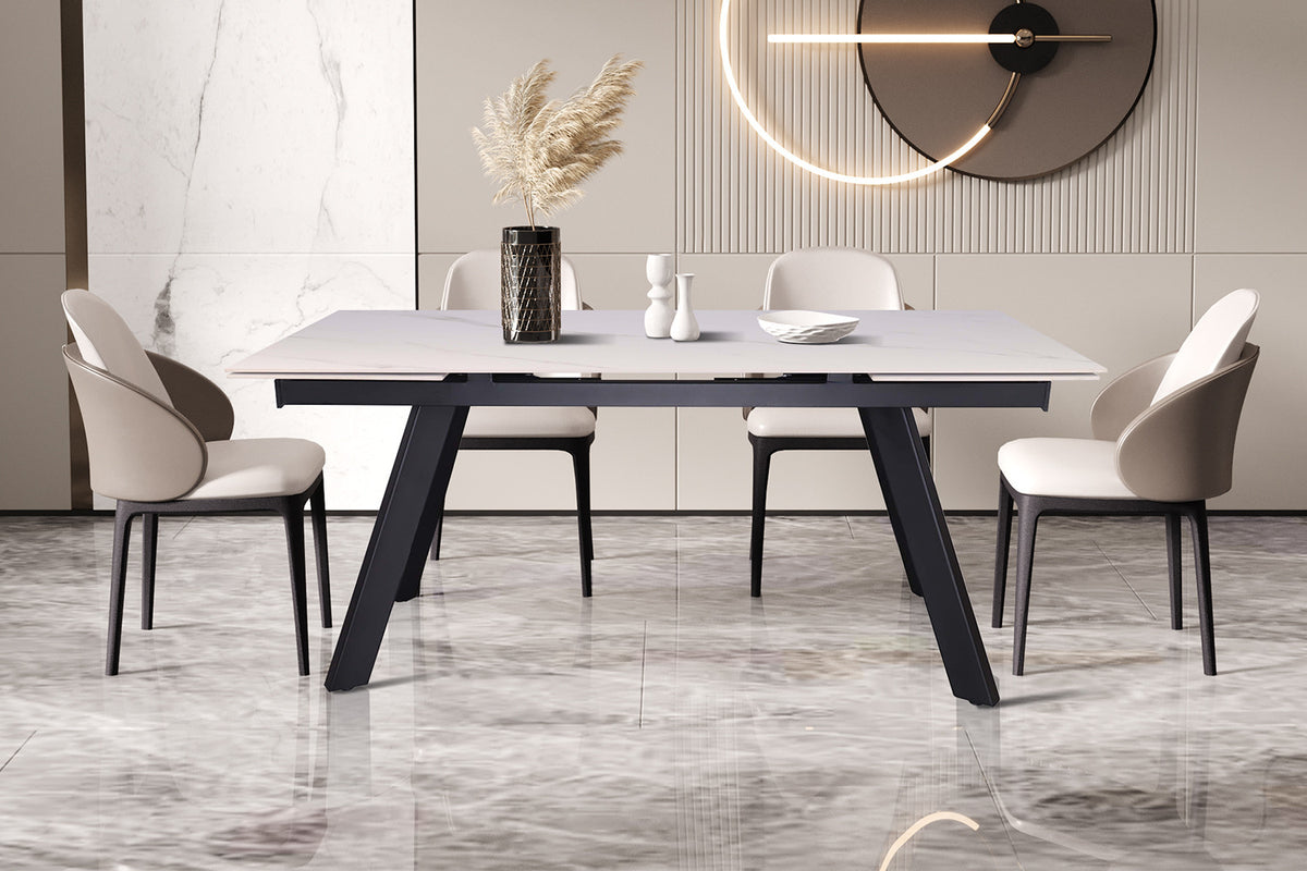 Table à manger extensible Hera Pierre Blanc