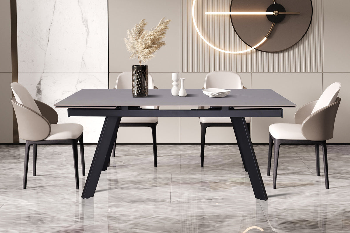 Table à manger extensible Hera Pierre Gris