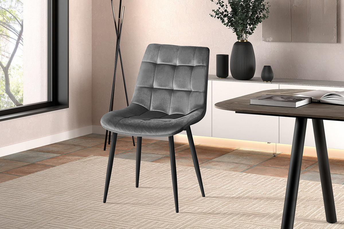 Chaise Juta Velours Gris foncé