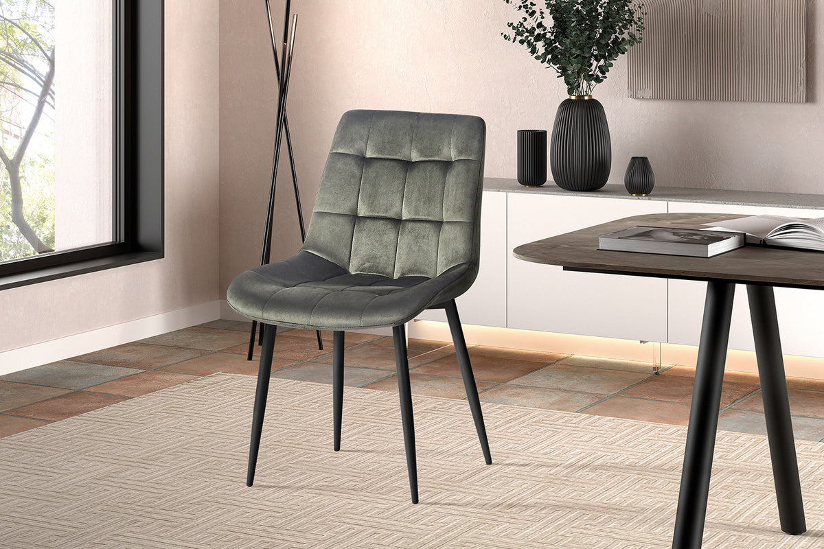Chaise Juta Velours Vert