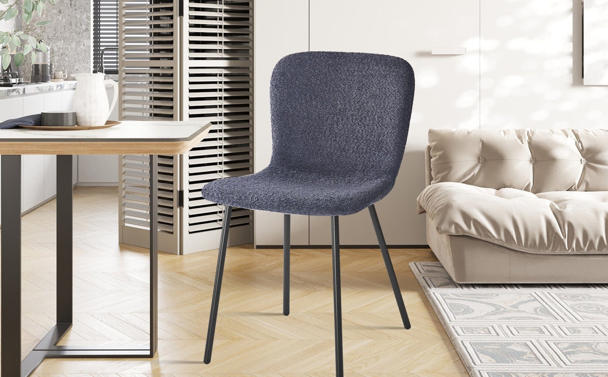 Chaise Susan Bouclé Gris Foncé