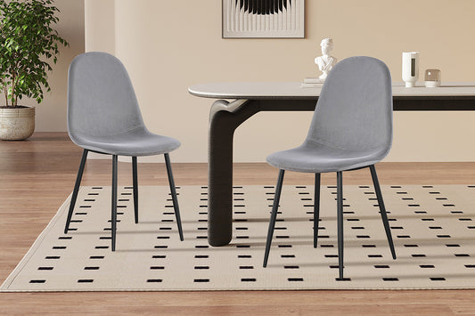 Chaise Boy Velours Gris