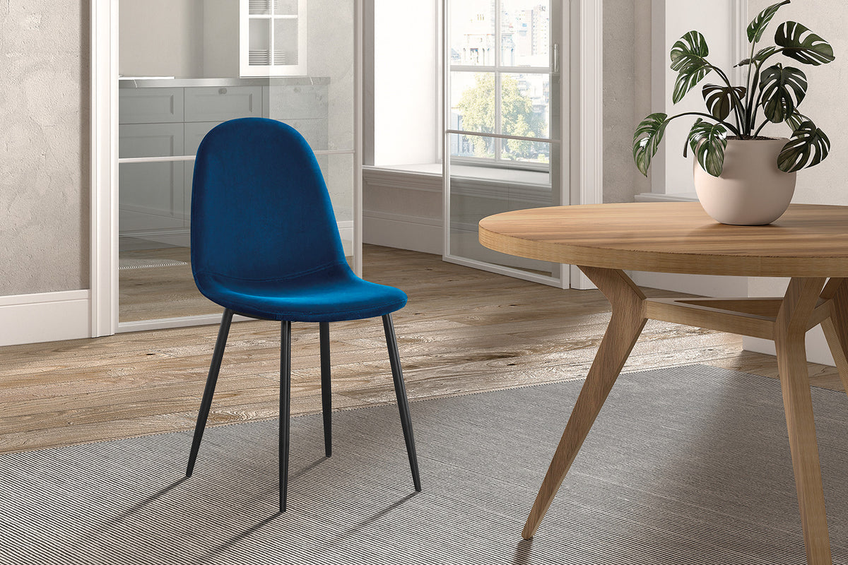 Chaise Boy Velours Bleu foncé