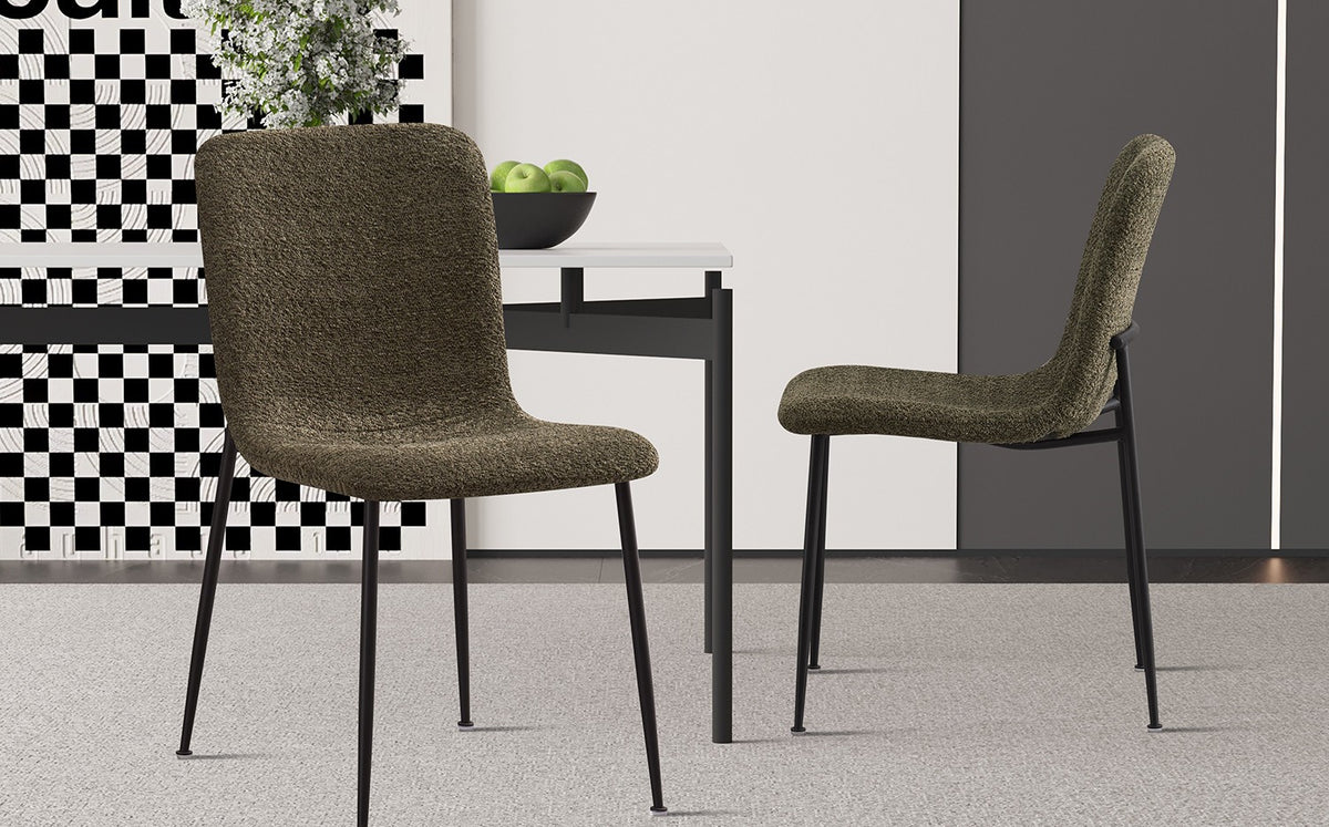 Lot de Chaises Alice laine bouclé Vert