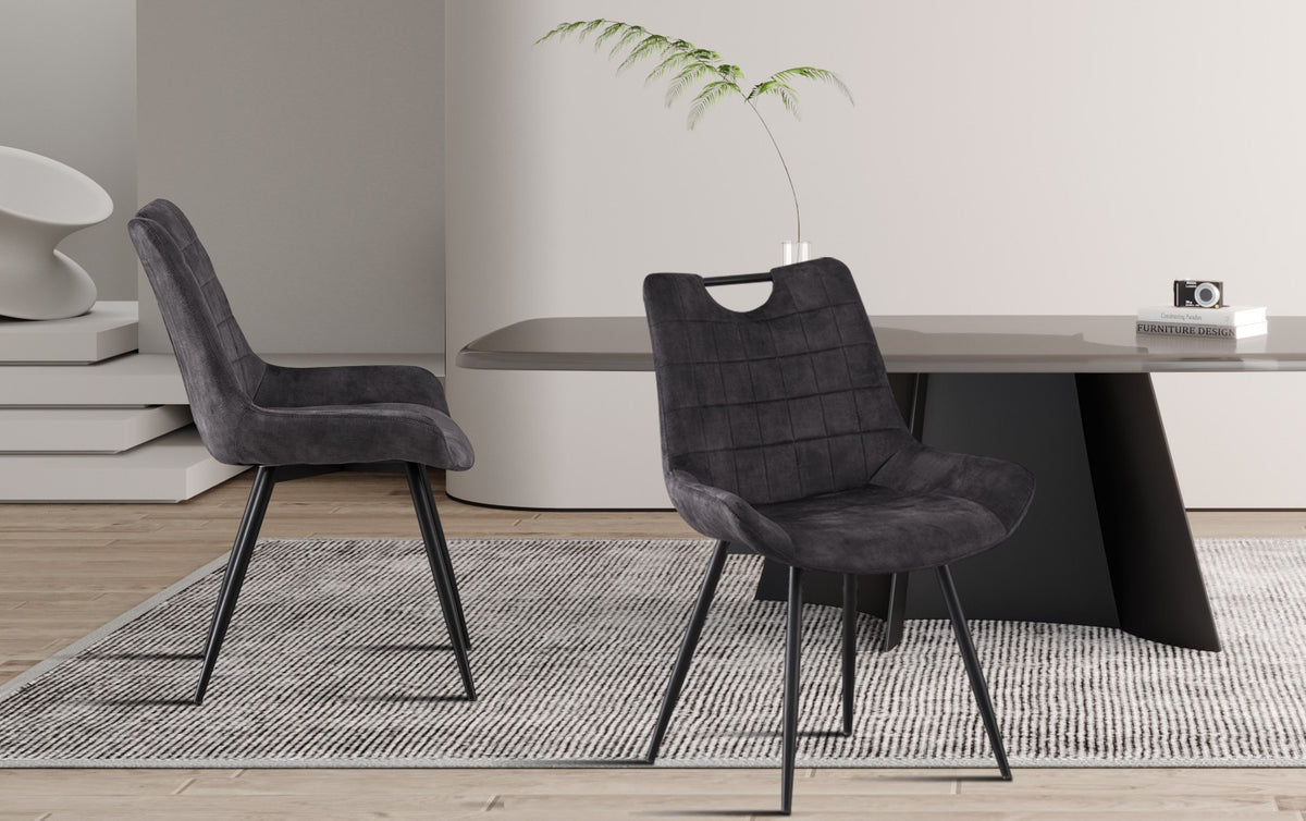 Chaise Nina Velours Gris