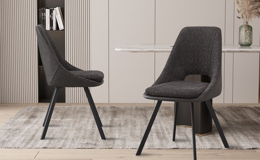 Chaise Filou Bouclé Gris Dos Gris clair