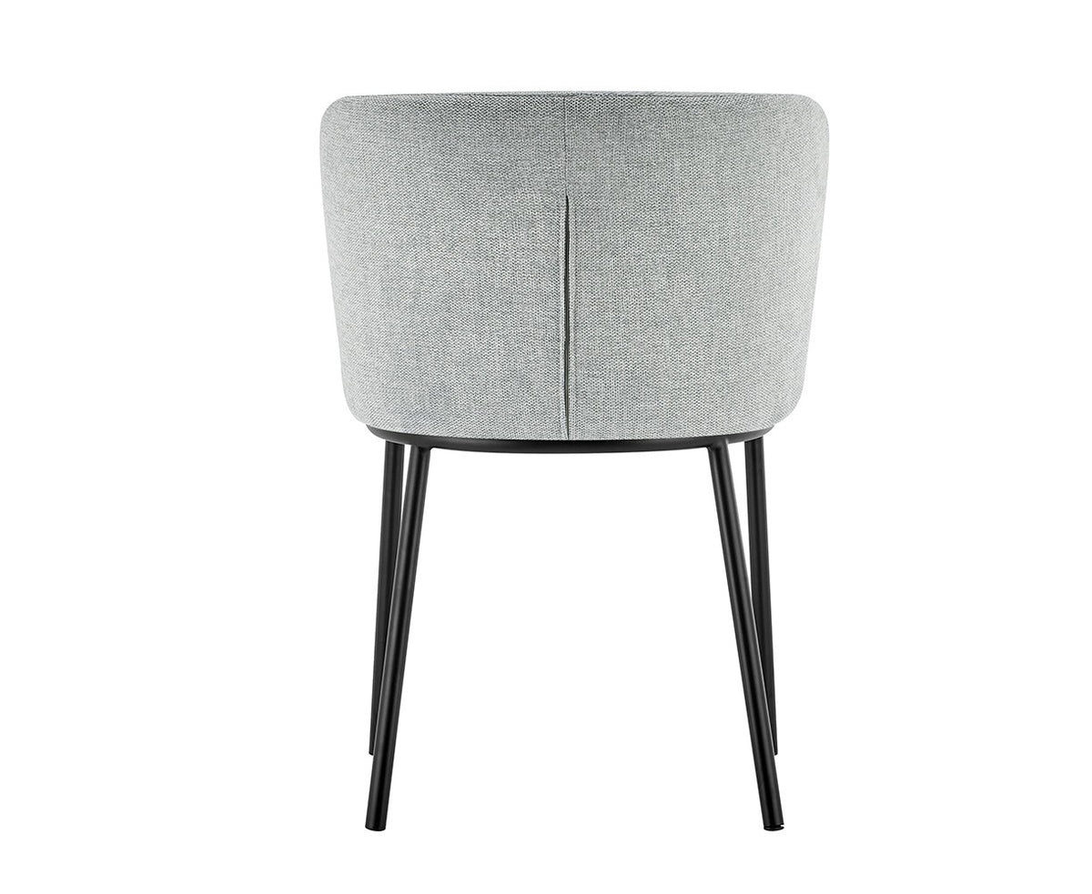 Chaise Arthur Tissu chenille Gris clair