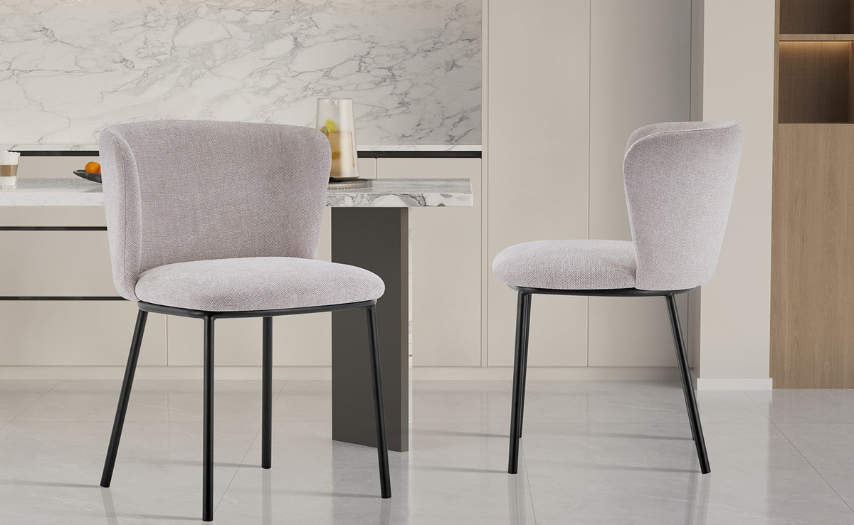 Chaise Arthur Tissu chenille Beige