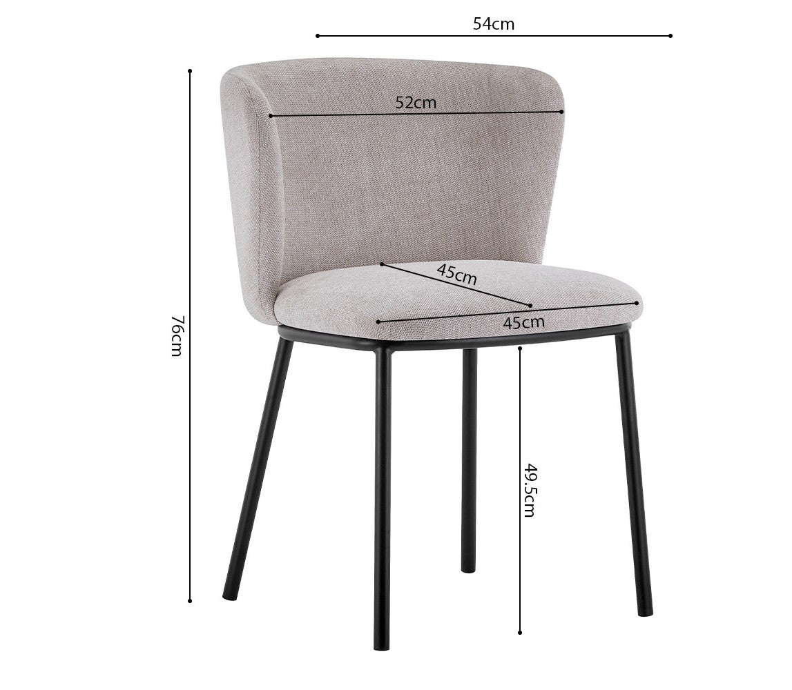 Chaise Arthur Tissu chenille Beige