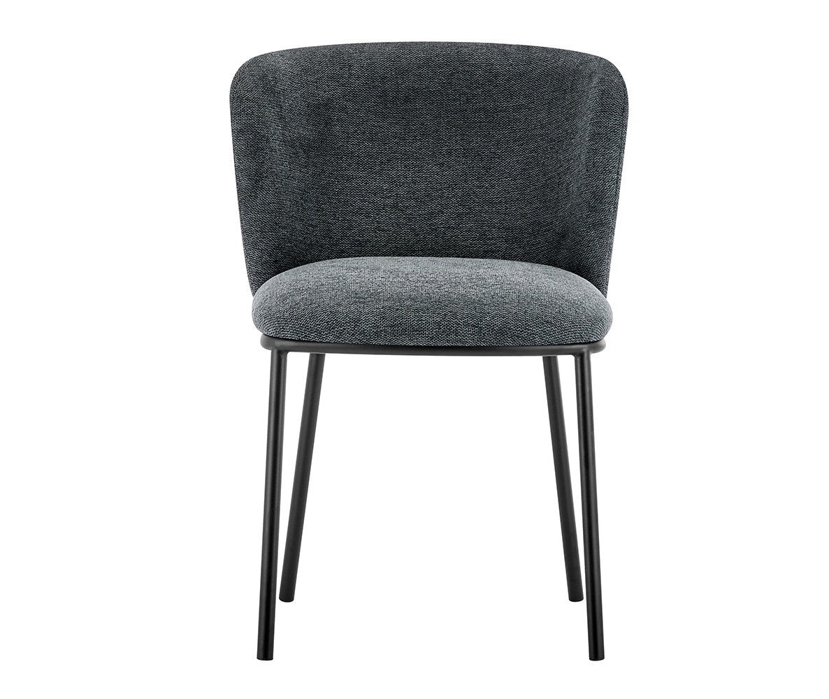 Chaise Arthur Tissu chenille Gris foncé