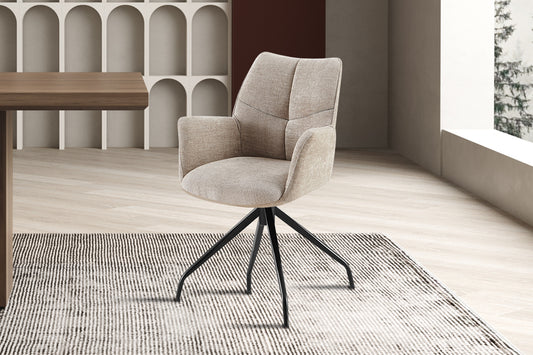 Chaise Lamor Pivotant Tissu Sable