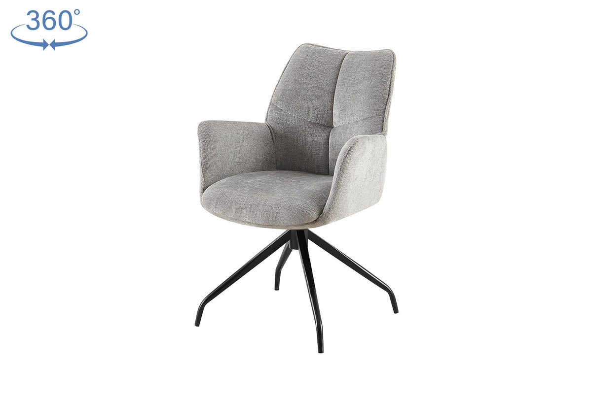 Chaise Lamor Pivotant Tissu Gris