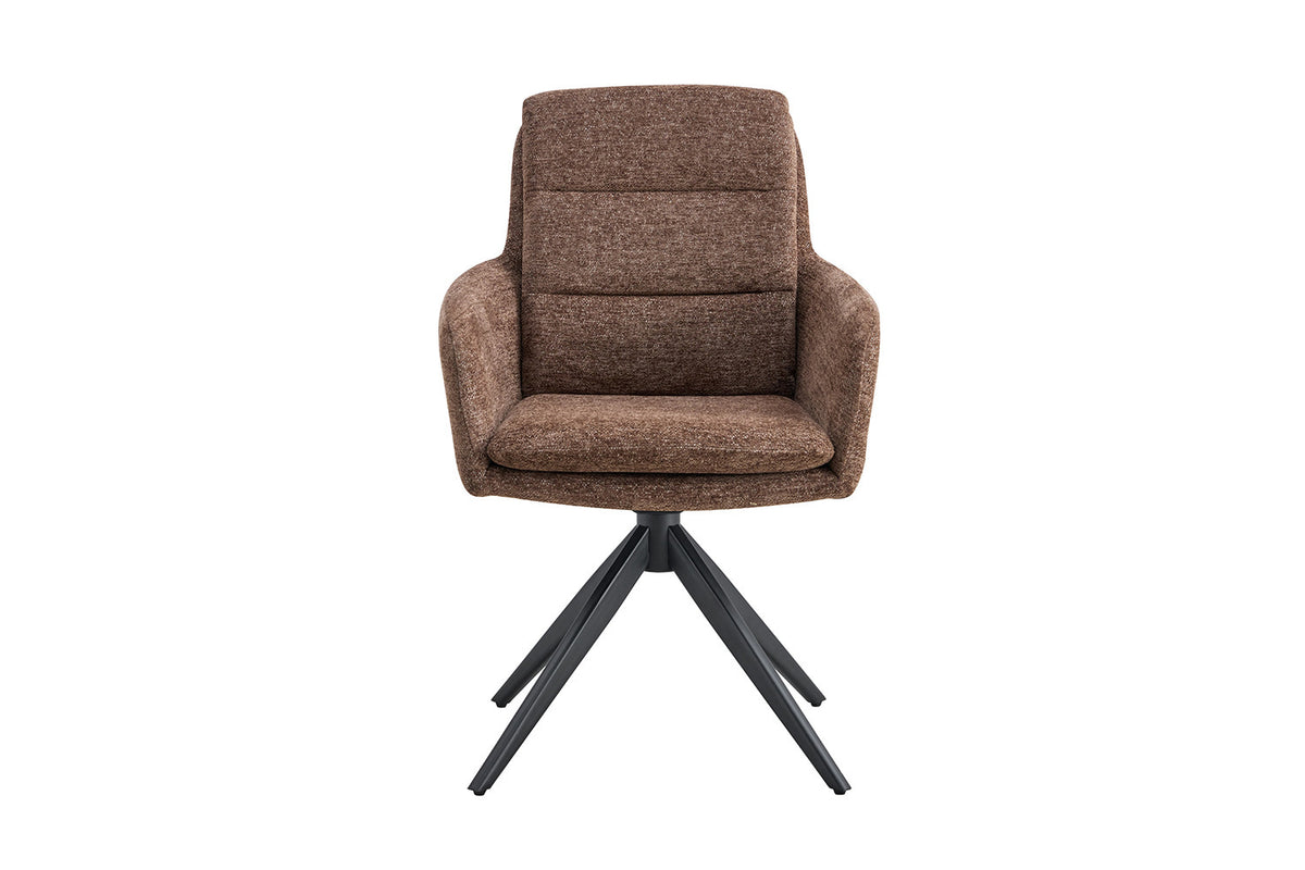 Chaise Lisold Pivotant Tissu Brun
