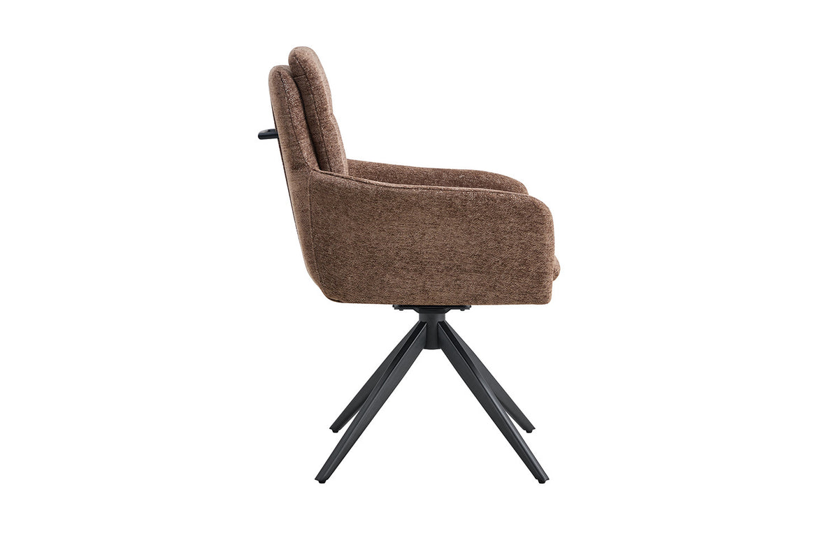 Chaise Lisold Pivotant Tissu Brun