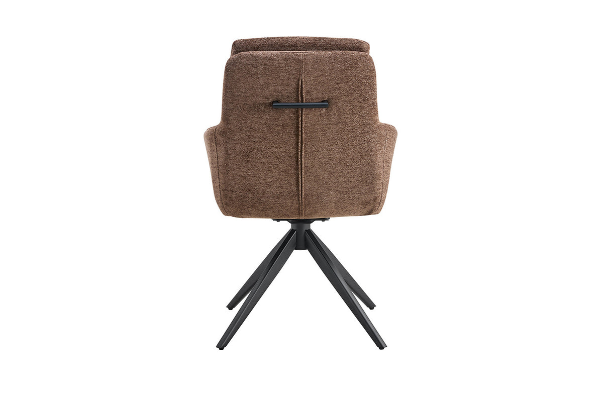 Chaise Lisold Pivotant Tissu Brun