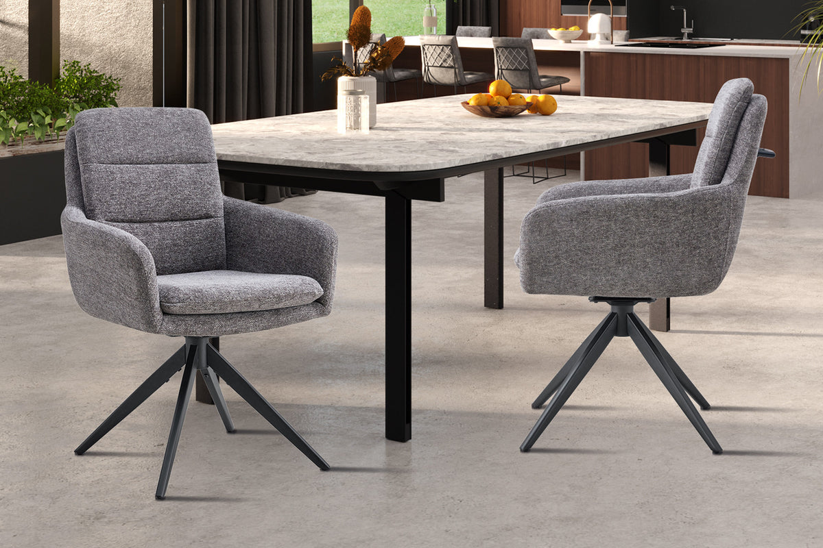 Chaise Lisold Pivotant Tissu Gris foncé