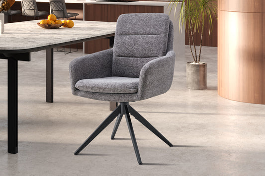 Chaise Lisold Pivotant Tissu Gris foncé