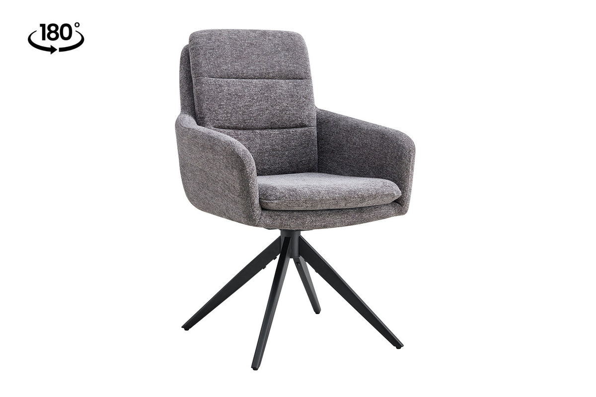 Chaise Lisold Pivotant Tissu Gris foncé