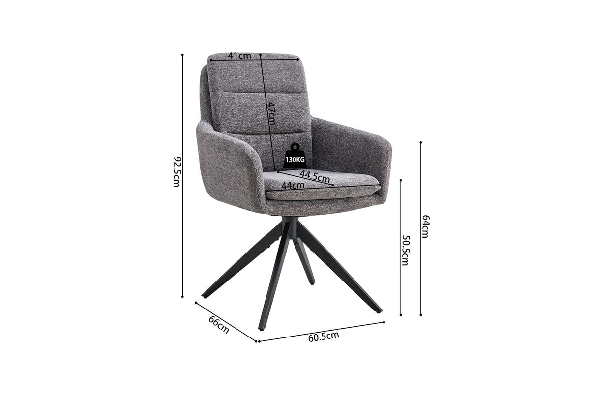 Chaise Lisold Pivotant Tissu Gris foncé