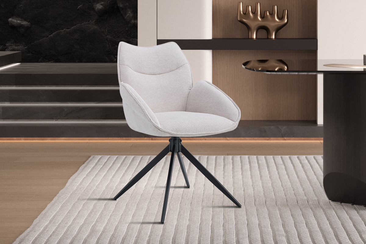 Chaise Mahi Pivotant Tissu Beige