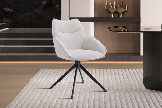 Chaise Mahi Pivotant Tissu Beige