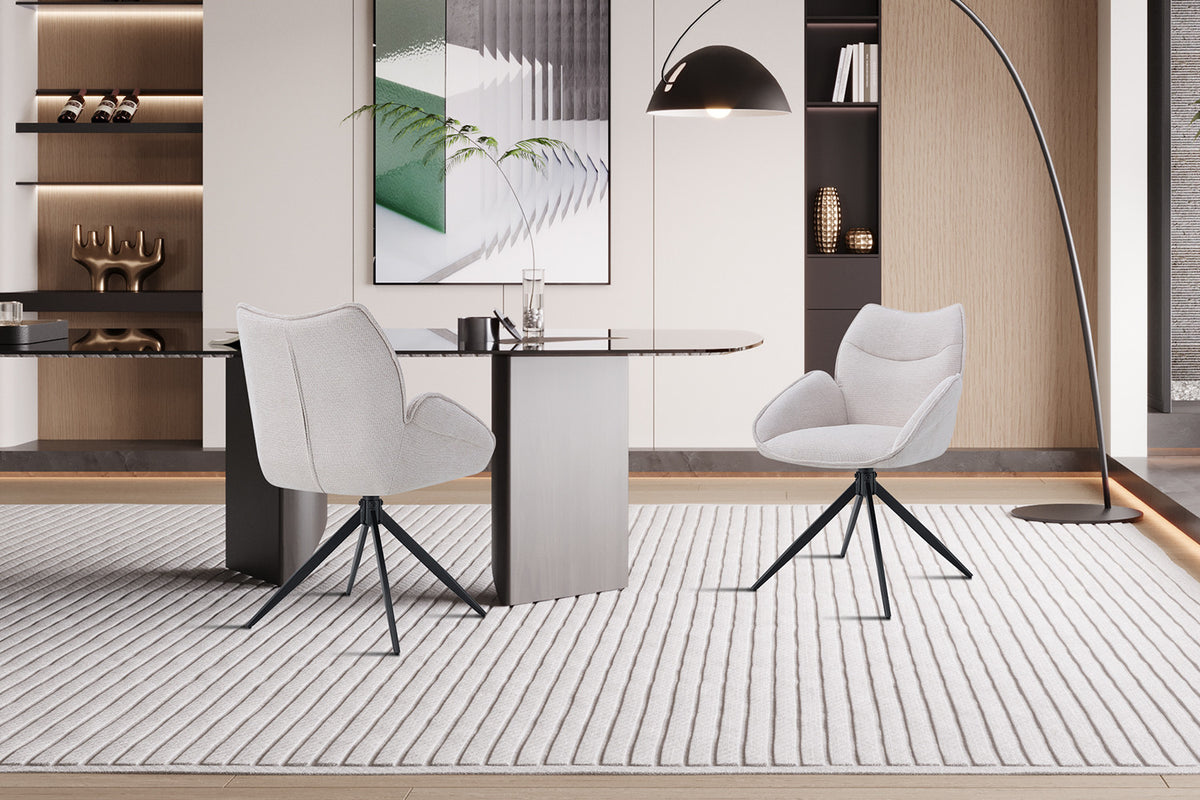 Chaise Mahi Pivotant Tissu Beige