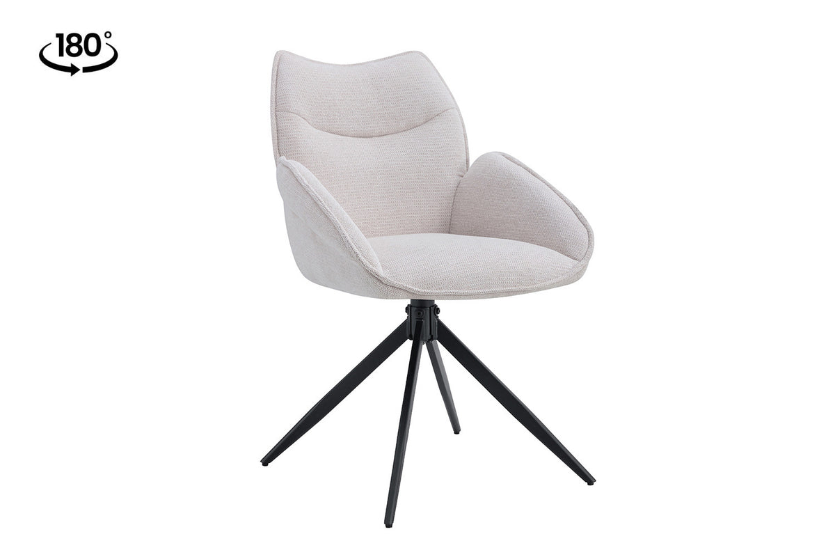 Chaise Mahi Pivotant Tissu Beige