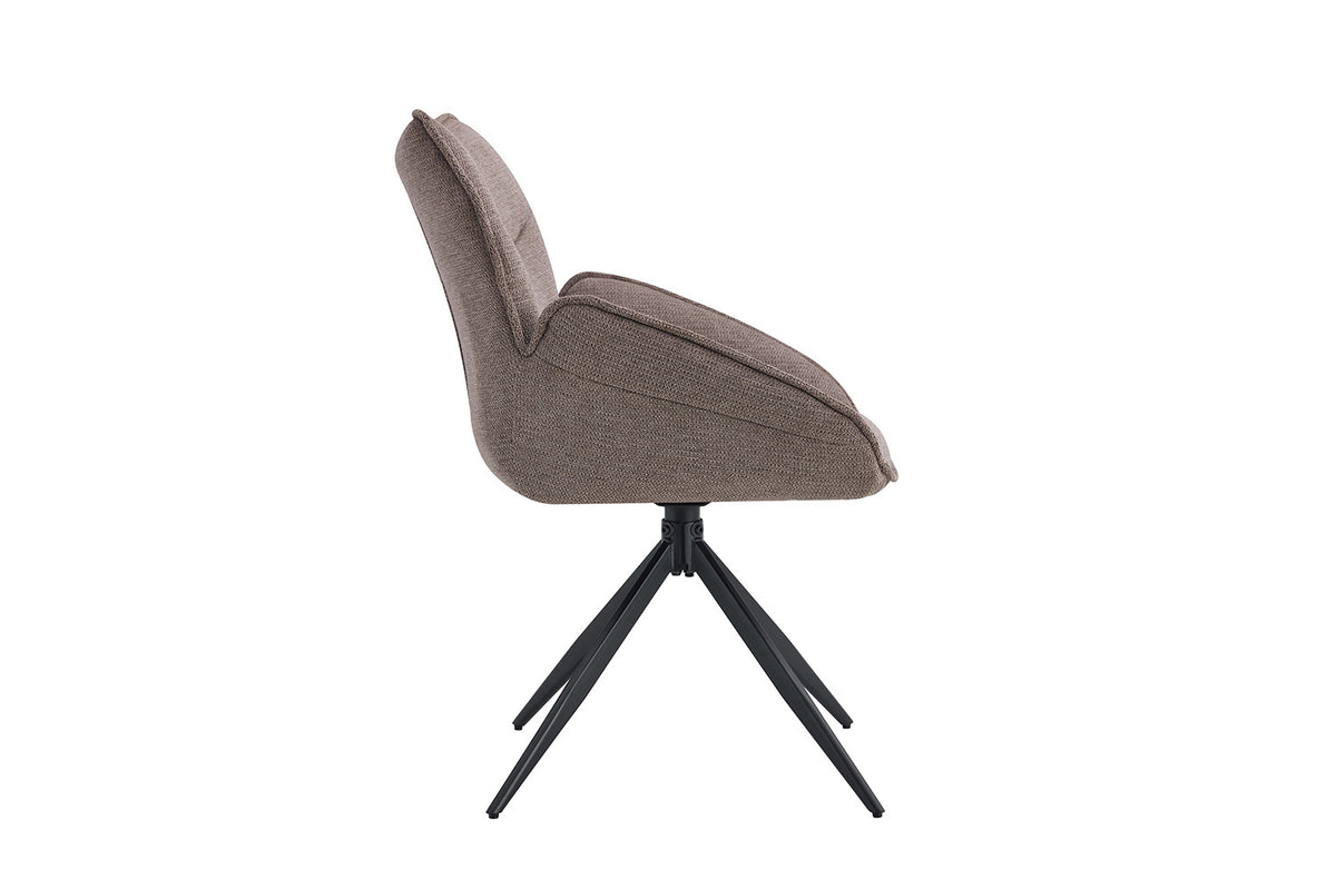 Chaise Mahi Pivotant Tissu Poivre
