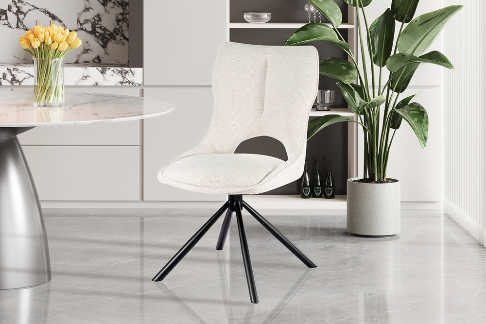 Chaise Mori Pivotant Tissu Ote Beige