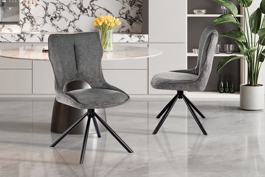 Chaise Mori Pivotant Tissu Ote Gris foncé