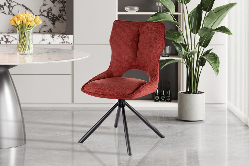 Chaise Mori Pivotant Tissu Ote Rouge