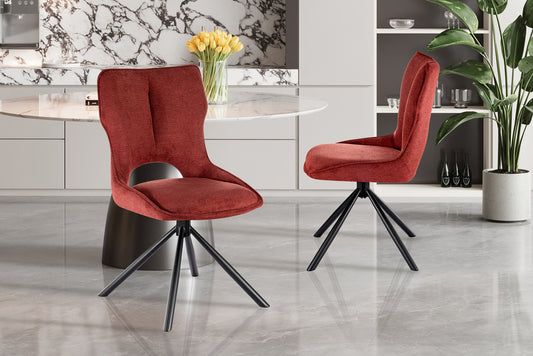 Chaise Mori Pivotant Tissu Ote Rouge