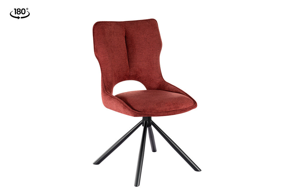 Chaise Mori Pivotant Tissu Ote Rouge