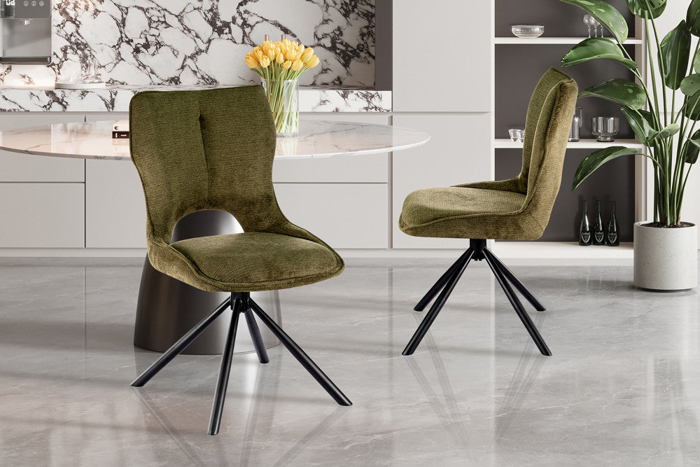Chaise Mori Pivotant Tissu Ote Vert