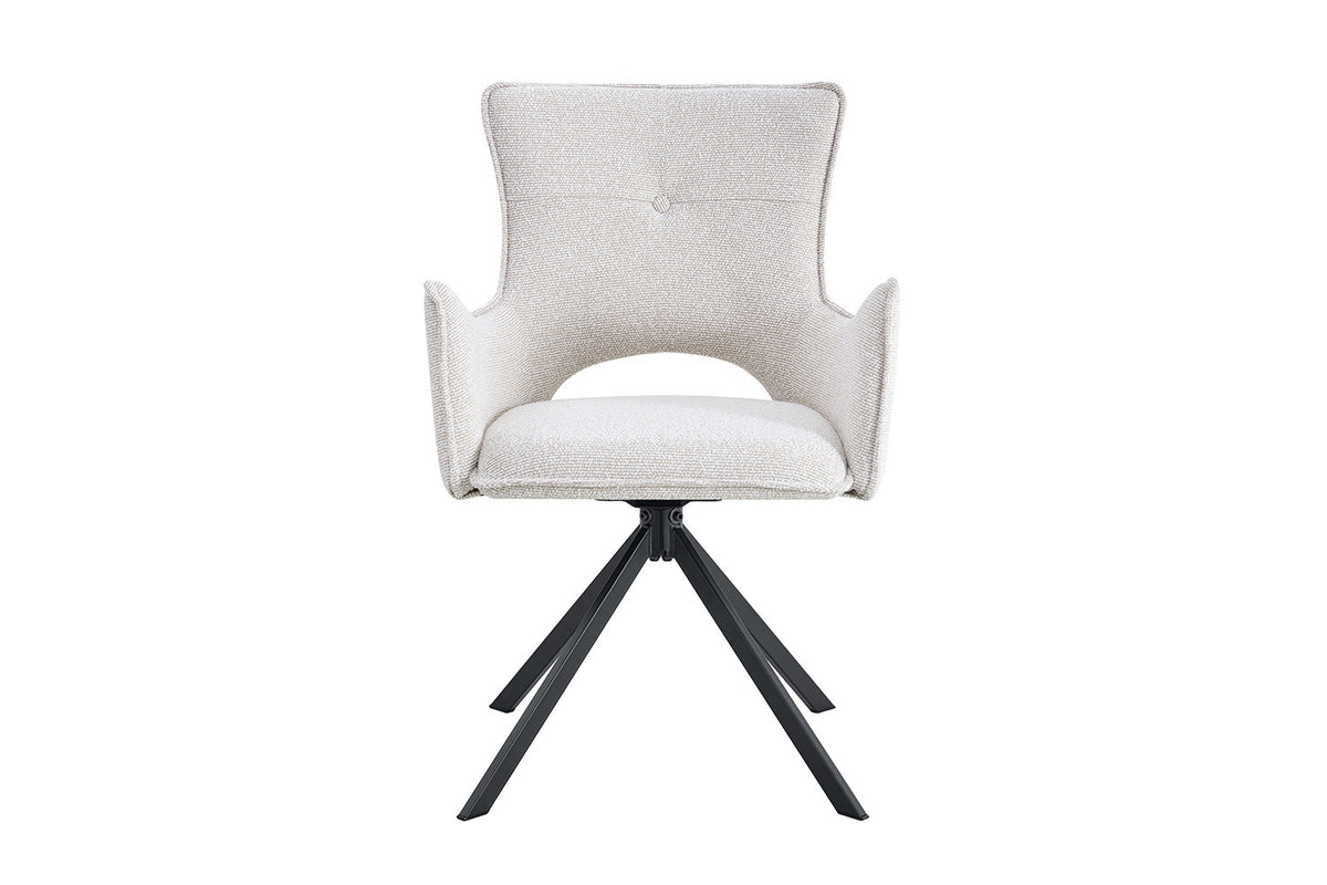 Chaise Billy Pivotant Tissu Ote Ecru