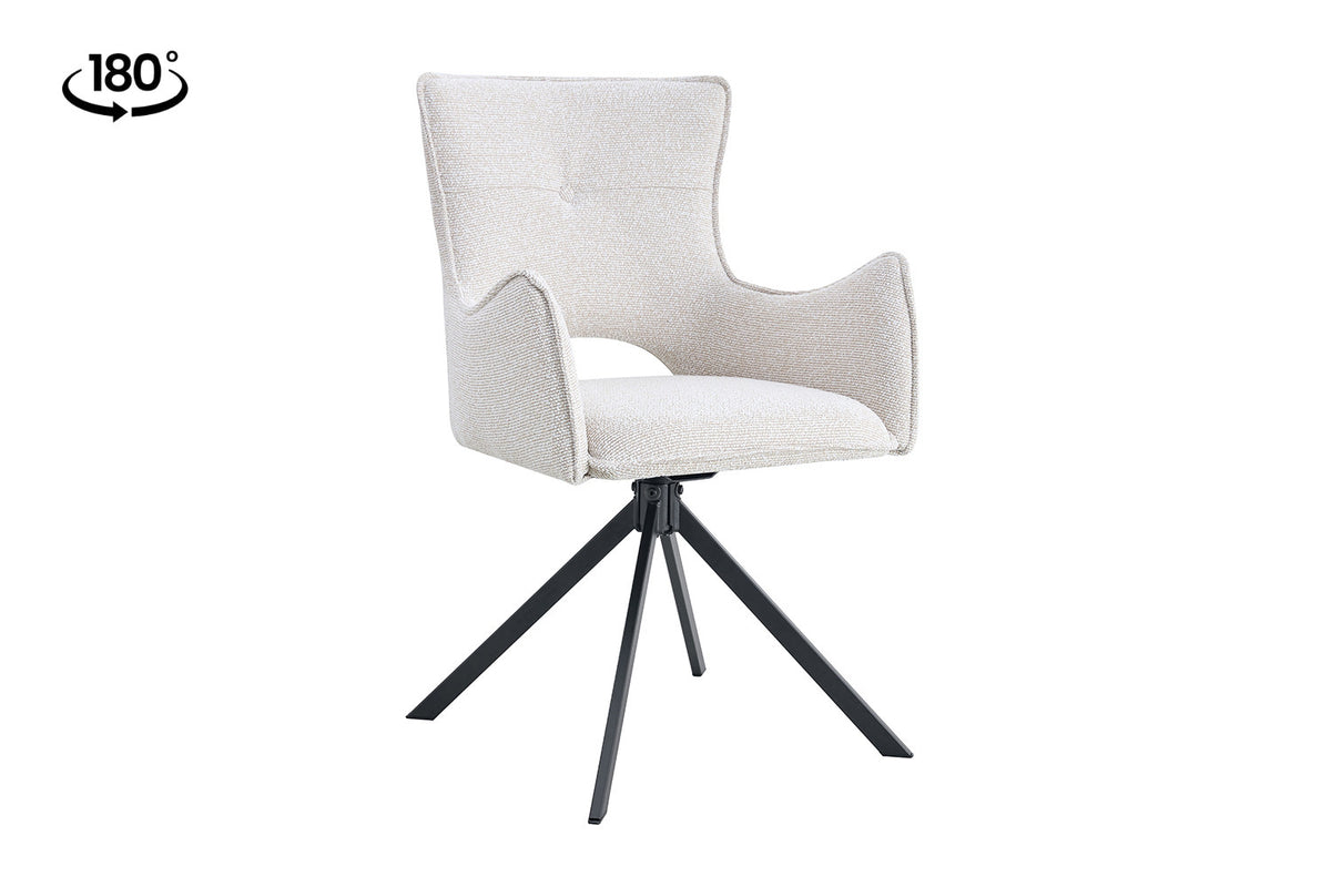 Chaise Billy Pivotant Tissu Ote Ecru