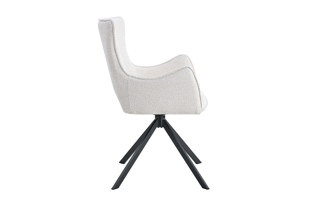 Chaise Billy Pivotant Tissu Ote Ecru