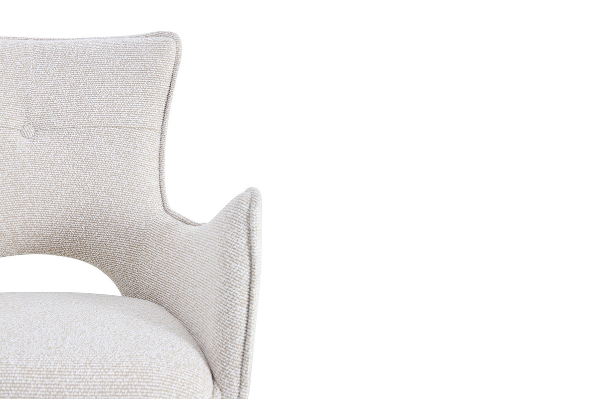 Chaise Billy Pivotant Tissu Ote Ecru